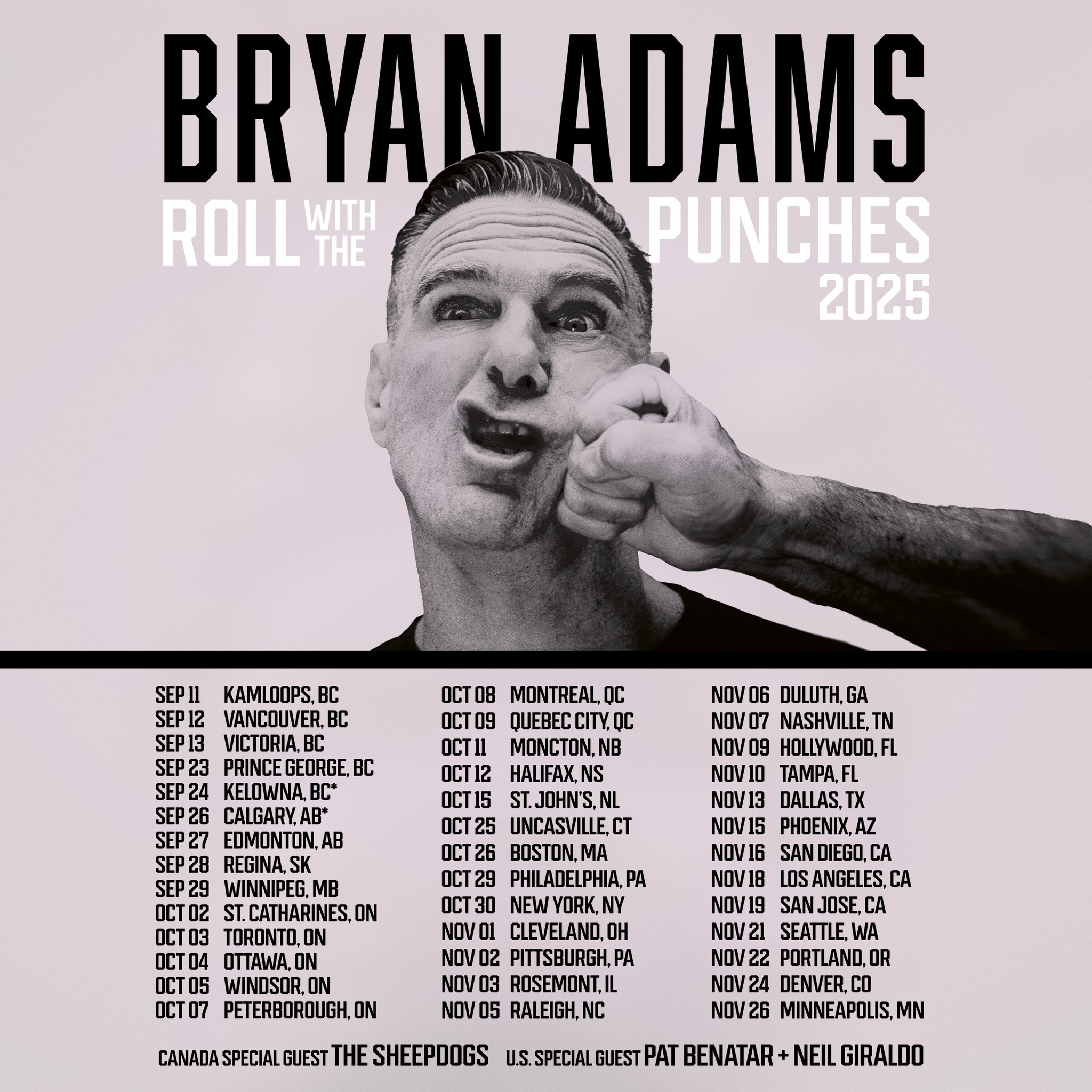 Bryan Adams Roll With The Punches 2025 Tour Bryan Adams Roll With The Punches 2025 Tour