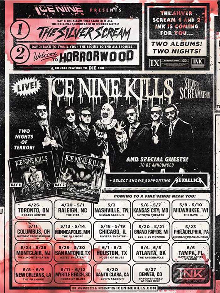 Ice Nine Kills Silver Scream-A-Thon 2025 Tour